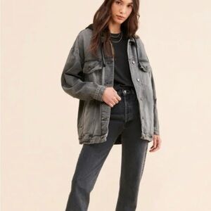 Free People Flawless Oversized Hooded
Denim Jacket size small